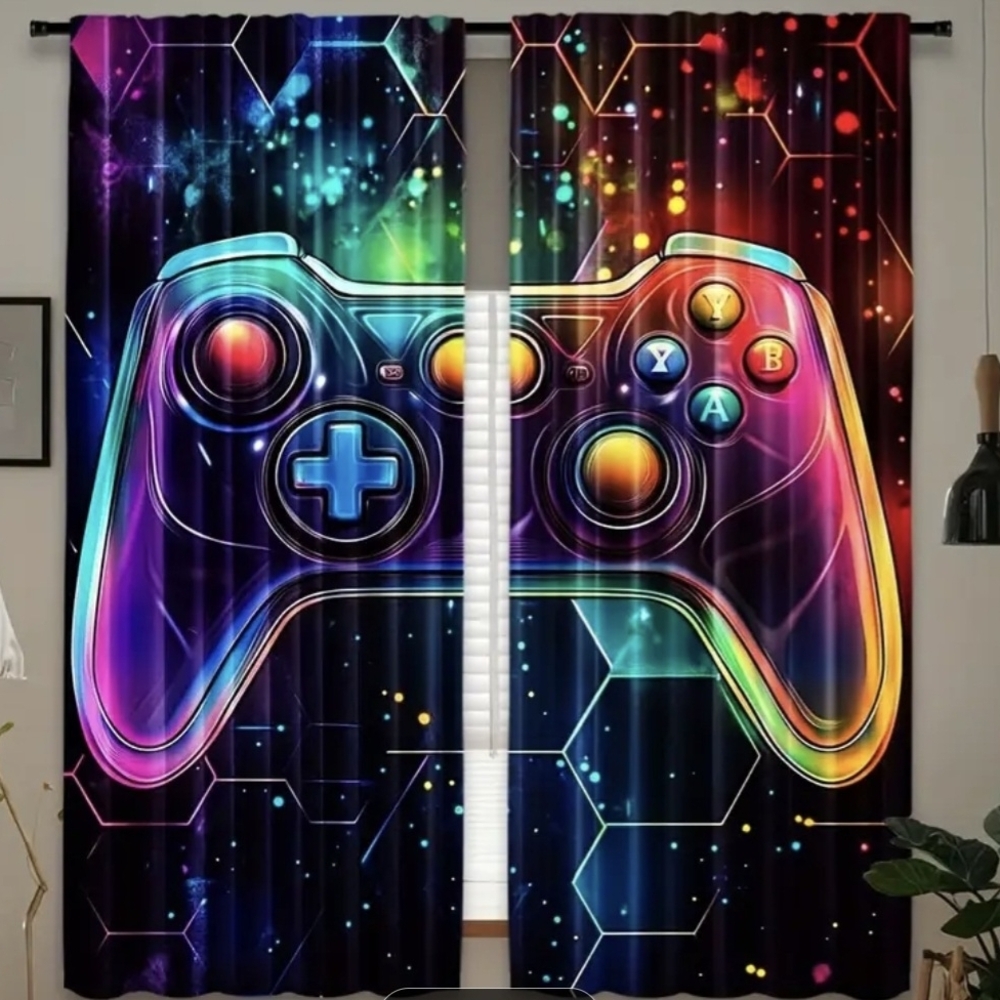 Colorful Gaming Controller Curtain - Picture 3 of 4